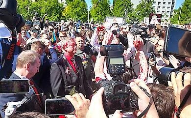 Russian Ambassador to Poland doused with red paint