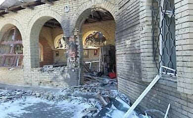 What remains of the skete of the Svyatogorsk Lavra shelled by the Russian Federation