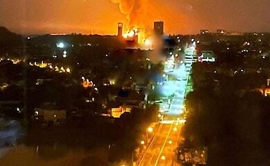 One of the military units is on fire in the Moscow region