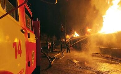 Occupier's oil depot burns in Makiivka