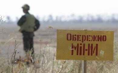 Man and child blown up by Russian mine in Kharkiv region