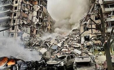 In Dnipro after Russian missile arrives, tentatively ten wounded, two of them children