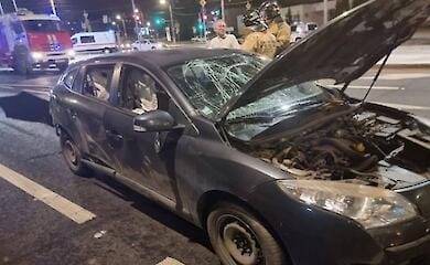 An explosive device fell from a UAV on a roadway in Belgorod