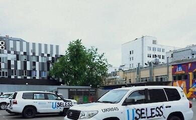 Activist who slapped "Useless" on UN vehicle to be tried in Kyiv