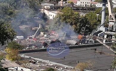 Photos of damaged Russian ship in Sevastopol appeared online