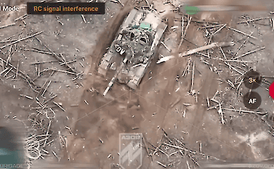 The National Guard destroyed an enemy tank with the help of a drone