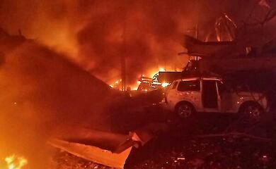 In Odessa, a downed drone caused a fire