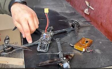 A review of the captured FPV drone was shown by border guards