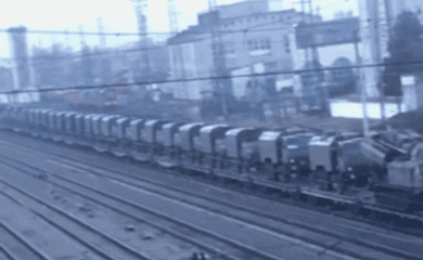 A large echelon of military equipment was spotted in occupied Crimea