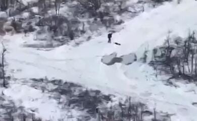 The occupant blew himself up, examining the dropped mine