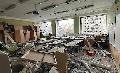 In Lviv, a Russian attack killed a man, damaged schools and a kindergarten