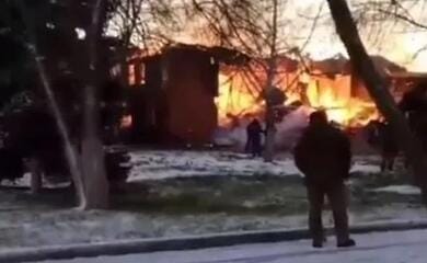 The headquarters of the 70th motorised rifle regiment of Russian troops burned down in Chechnya