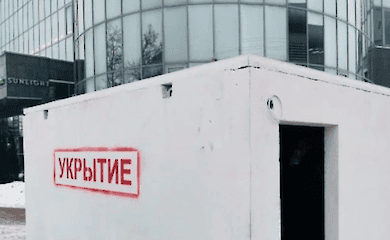 Concrete shelters are being installed in the Russian city of Belgorod