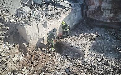 In Kramatorsk, the removal of the rubble of a house destroyed during the shelling on 20 February has been completed