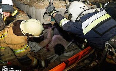 Rescuers showed photos of the aftermath of shelling in Vinnytsia region