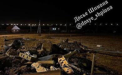 A tank's turret was torn off in a road accident in Belgorod