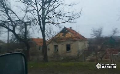 Police showed a video of a "ghost" village near the front line