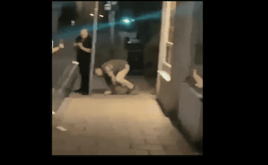 Fury stumbled while leaving the Nowhere Bar in Morecambe on Friday night.