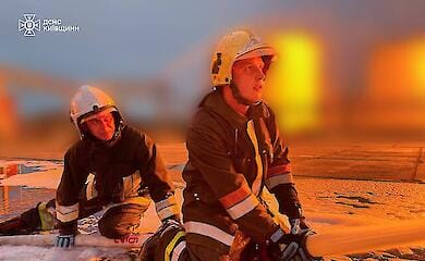 A fire broke out in Kyivshchyna after a missile and drone attack