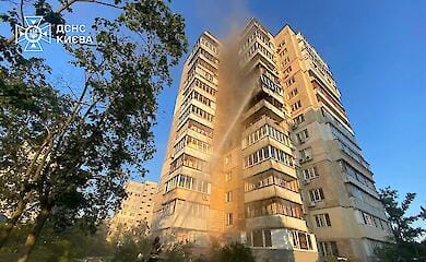 Footage of a missile hitting Kiev has been published