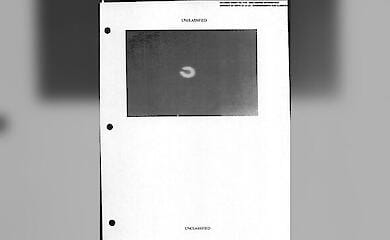 CTVNews.ca has obtained an image of an unidentified object shot down over Canada's Yukon Territory in February 2023. (Department of National Defence under an access to information request)