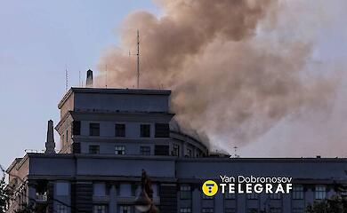Ukrainian prime minister shows what the Cabinet building looks like after Russian attack on it 