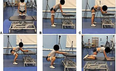 Seven 'upright' childbirth positions were compared for pelvic and back strain