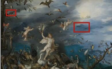 A bat with a bird in its mouth: scientists have discovered a hidden detail in a painting from 1611